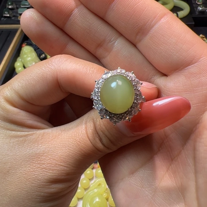 和田玉（碧玉）颈饰银S925镶嵌