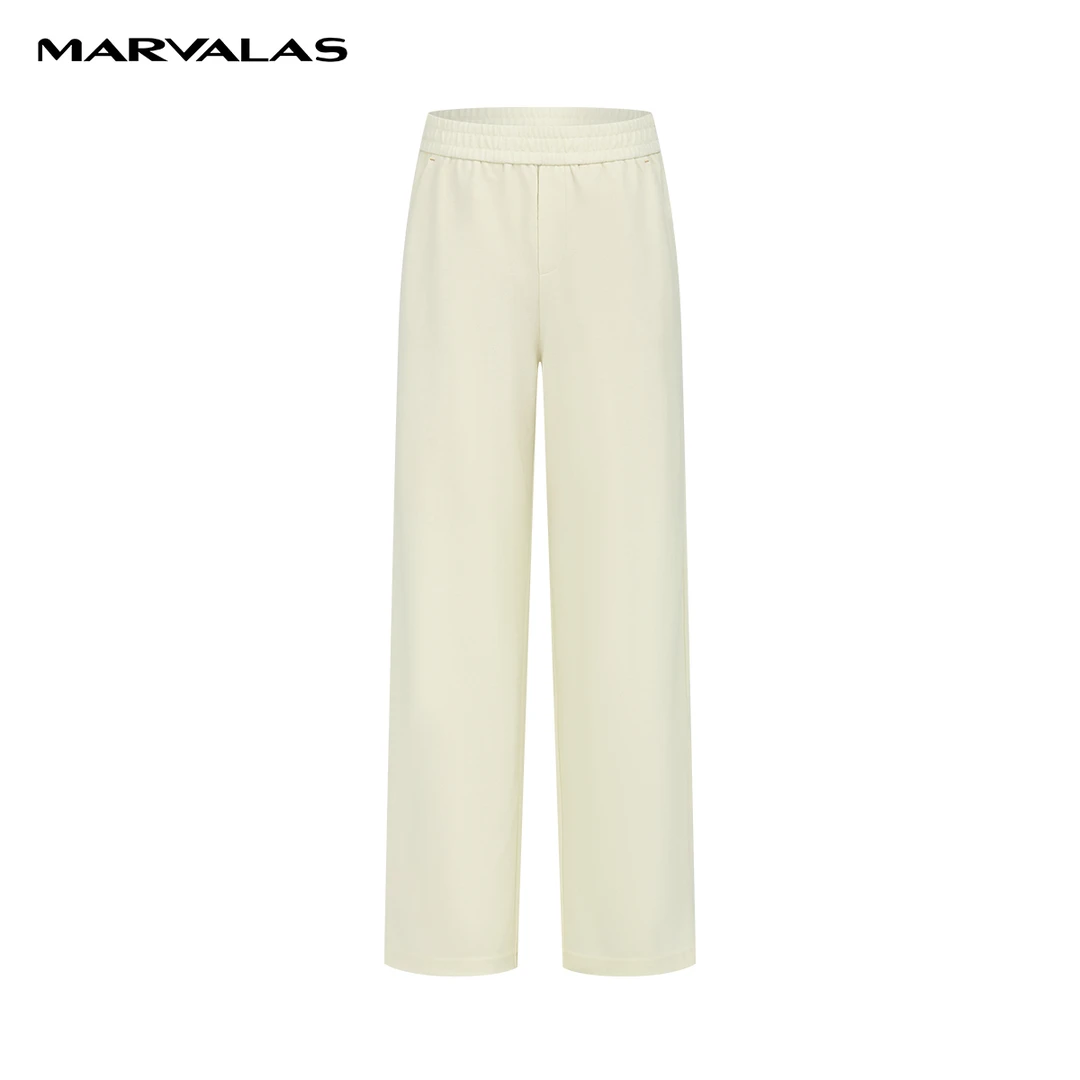 【粉丝专属】曼德诗全羊毛直筒裤纯色简约休闲长裤M102306441