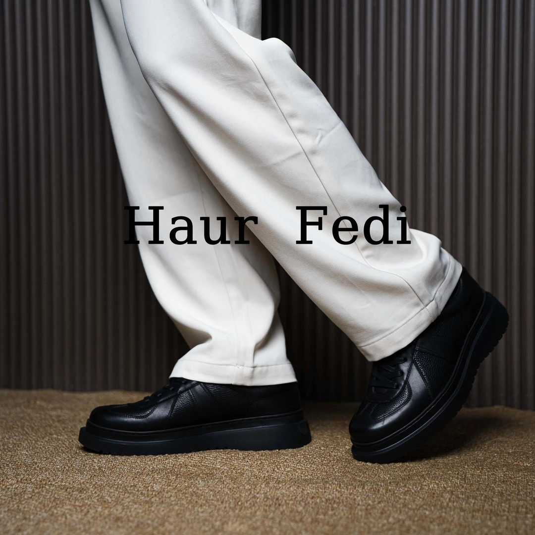 【进口牛皮秋冬新款】休闲商务鞋低帮带男士拼接防滑潮流英伦黑色
