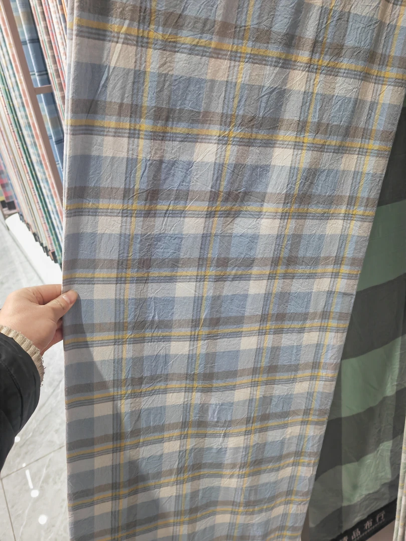 5布料【不退丶不换】门幅245宽幅-纯棉全棉色织水洗棉