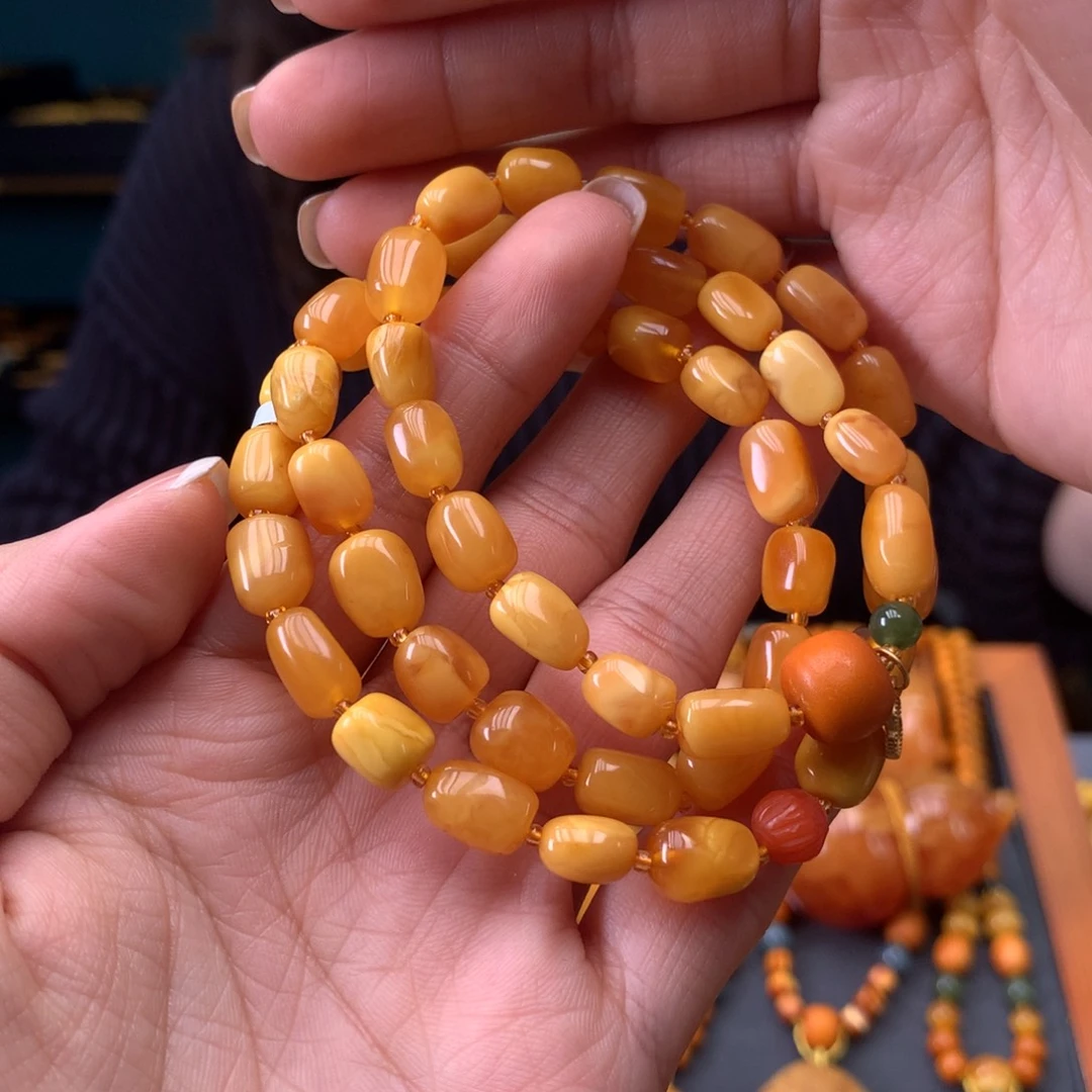 蜜蜡未镶嵌手串天然
