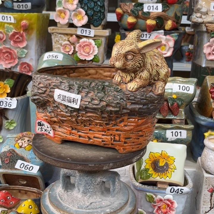 紫砂花盆粗陶材质多肉花盆