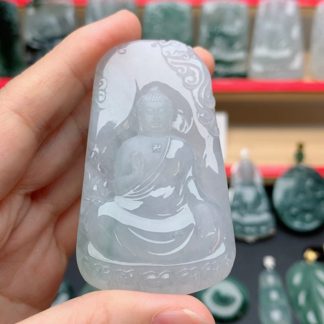 翡翠未镶嵌颈饰阿弥陀佛