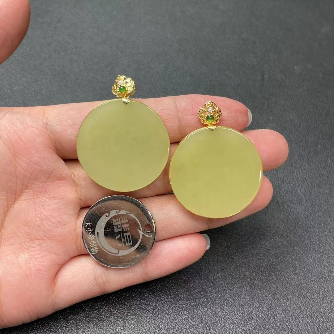 翡昱-N3-36601-69-和田玉吊坠18K金镶/-多样性发其一-D