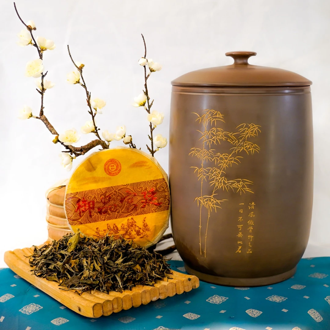 【10斤装】本陶手作钦州坭兴陶竹节刻绘直筒罐茶叶罐（手工痕迹