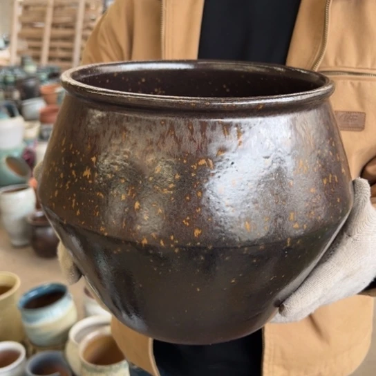 紫砂花盆高23口23————