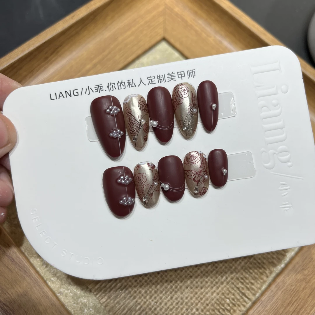 【踏雪】高端 纯手工 定制 穿戴甲 轻奢美甲显白气质穿戴式