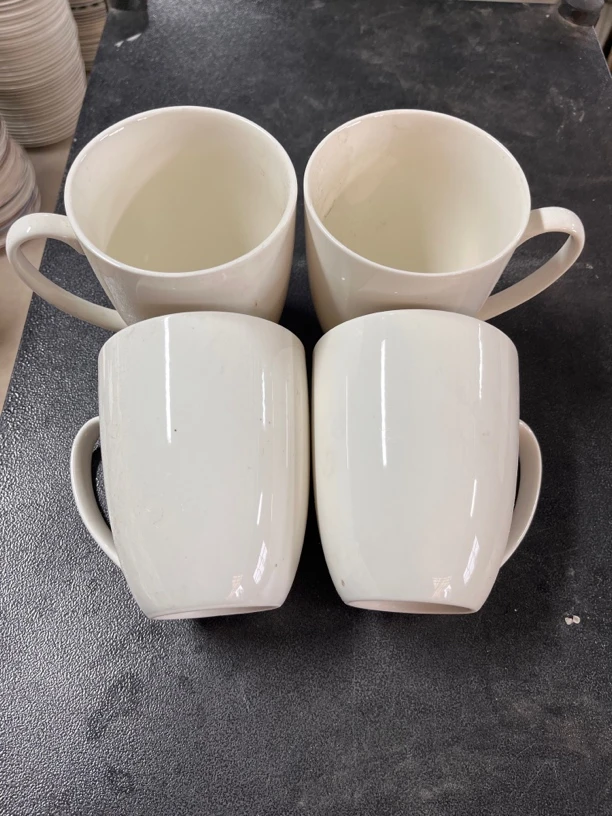 【微瑕250cc+杯子2号4个】新骨瓷纯白餐具家用商用工厂价