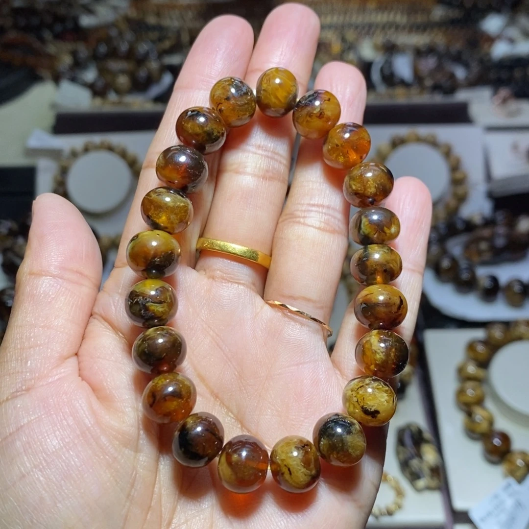 裸石琥珀未镶嵌   蜜蜡手串10mm