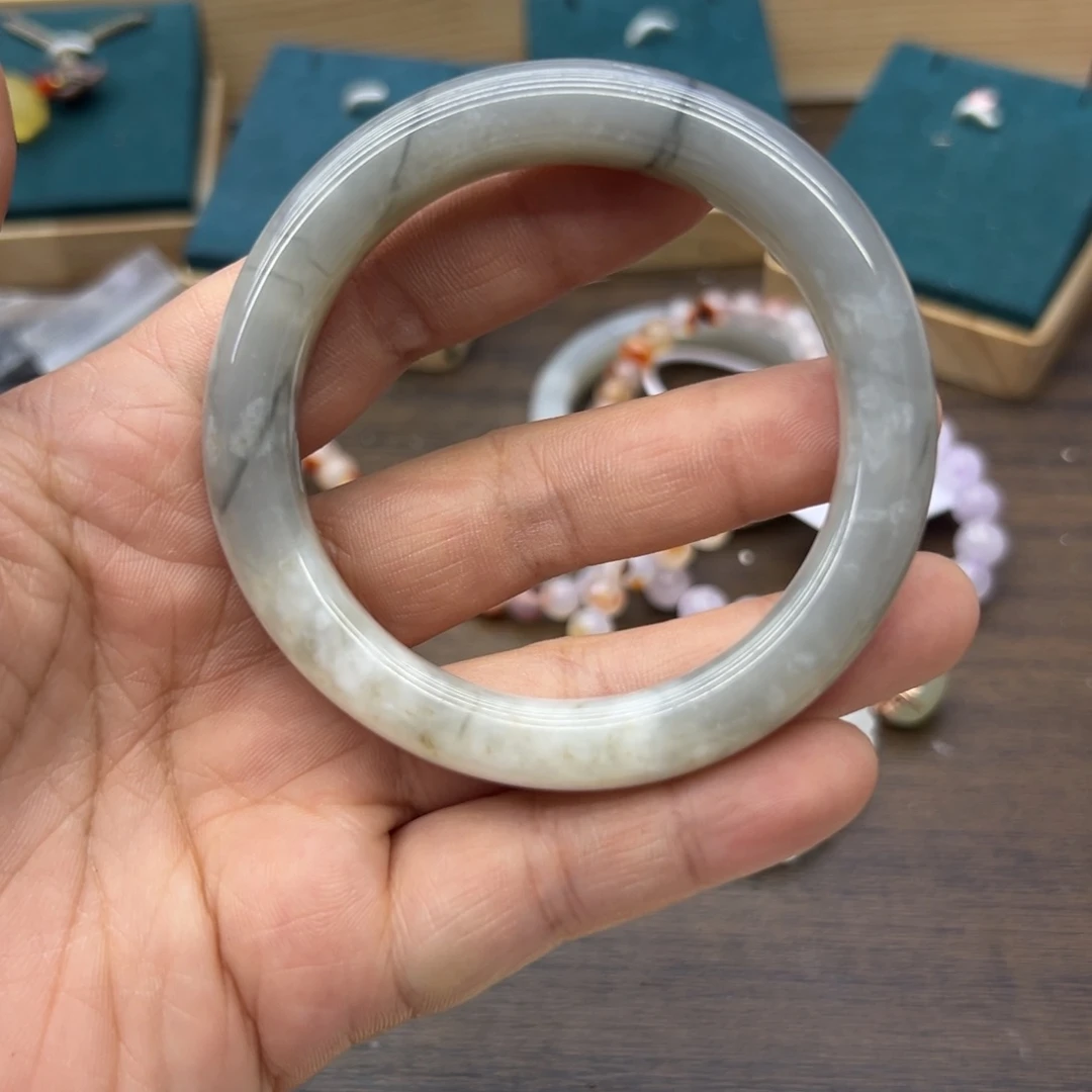 和田玉未镶嵌手镯57圈围1425