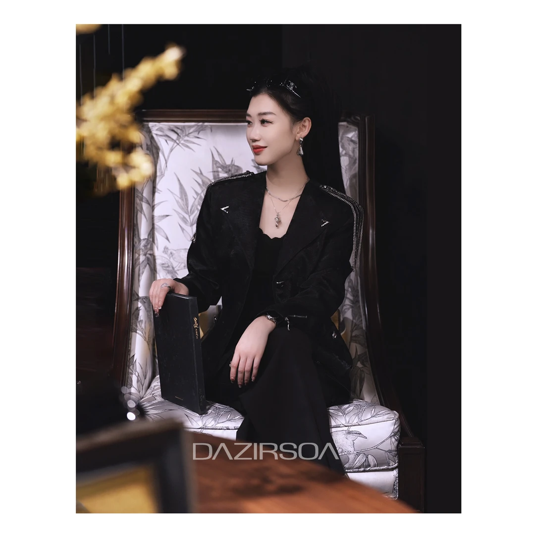 “力量与理性”斯拉夫感流苏重工高奢西装外套 AB582