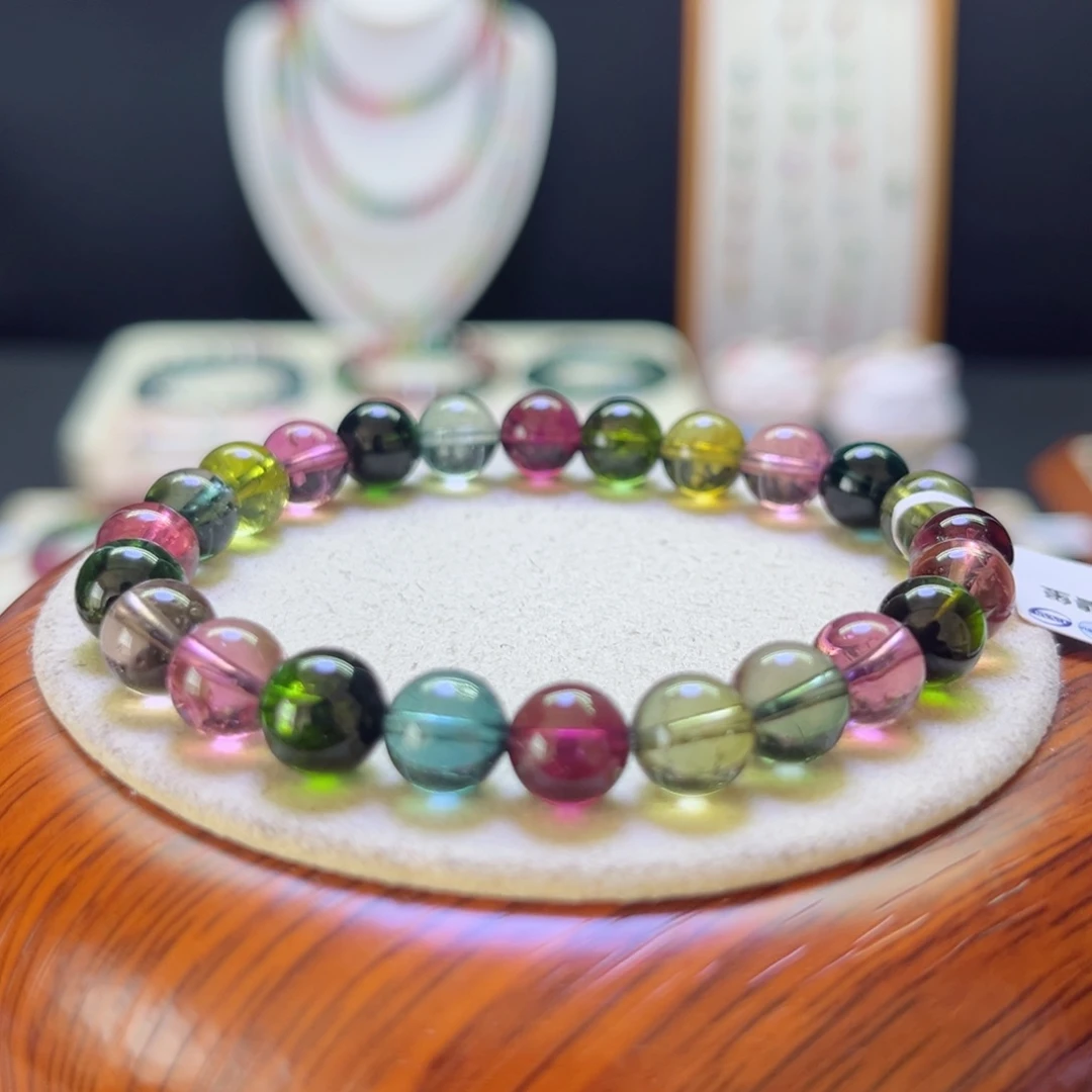 碧玺手链未镶嵌老矿糖果