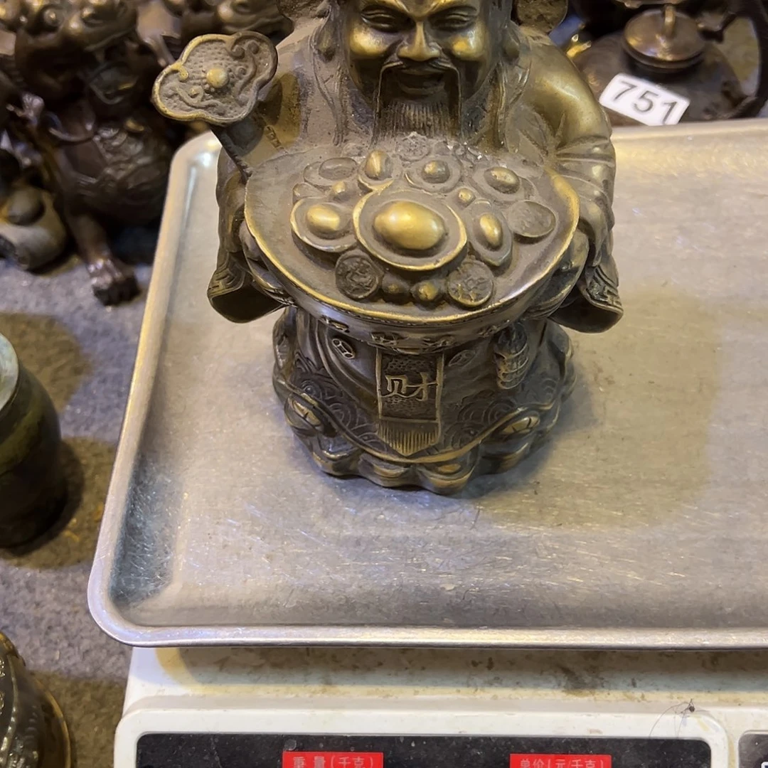 睿***）黄铜摆件，文房摆件