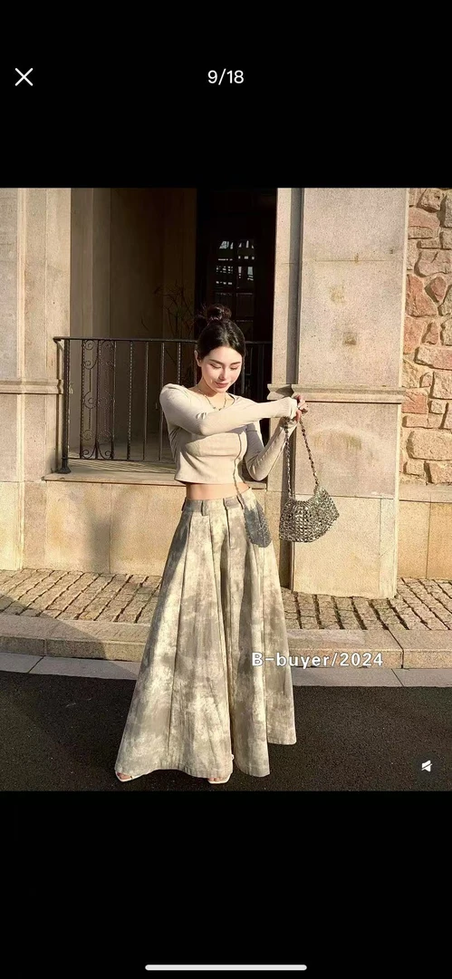 复古显瘦气质百搭A字裙B-29085