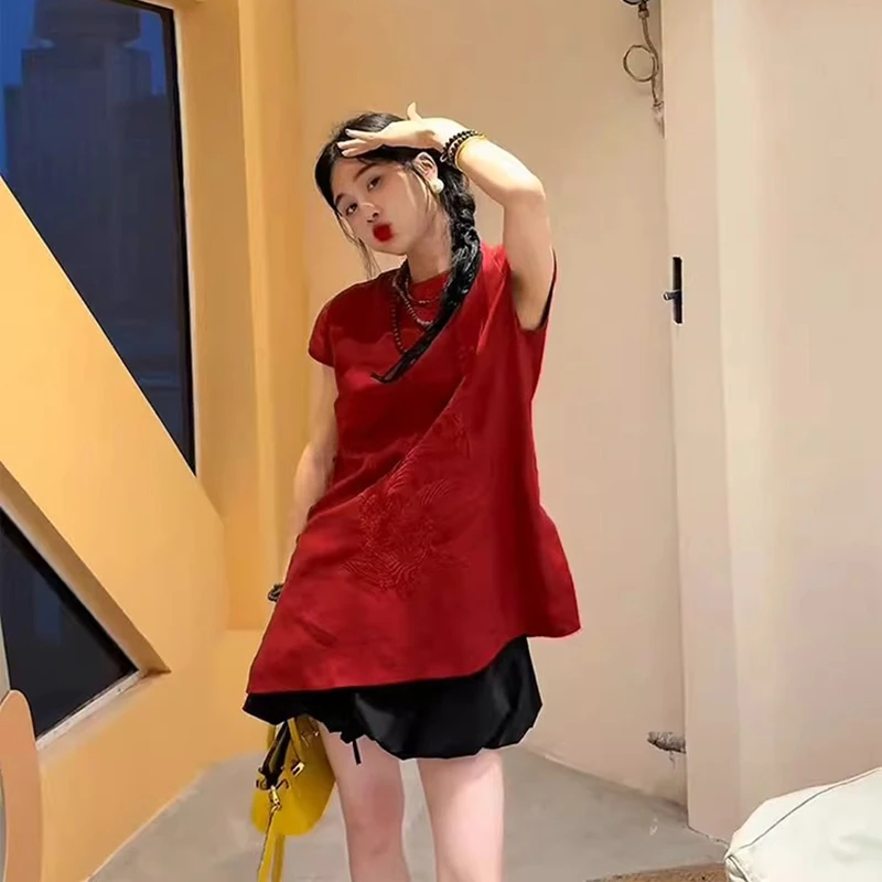 新中式国风女装知性风上衣2025夏季新款复古洋气衣服唐装盘扣衬衫