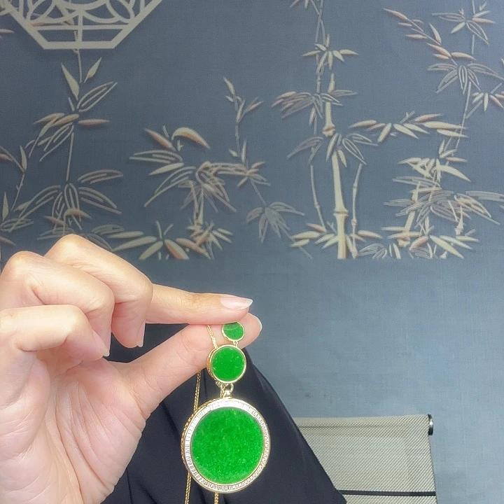 翡翠银S925镶嵌吊坠(赠链)特价