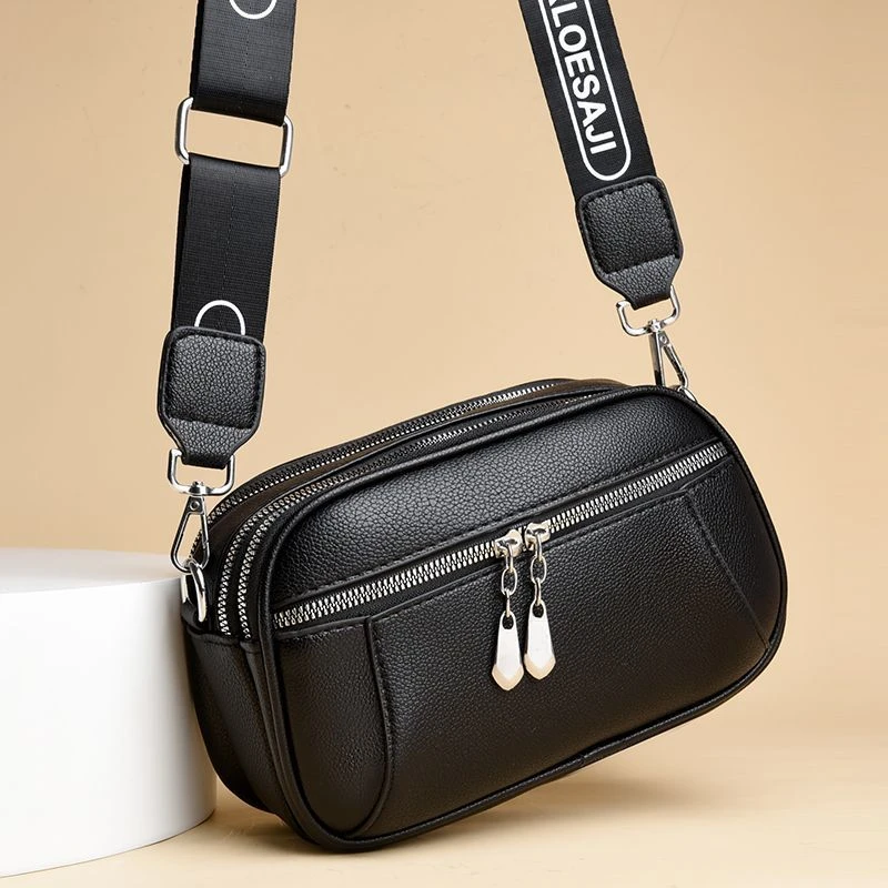 包包三层斜挎包新款百搭时尚真皮质感单肩高级感斜挎小包软皮