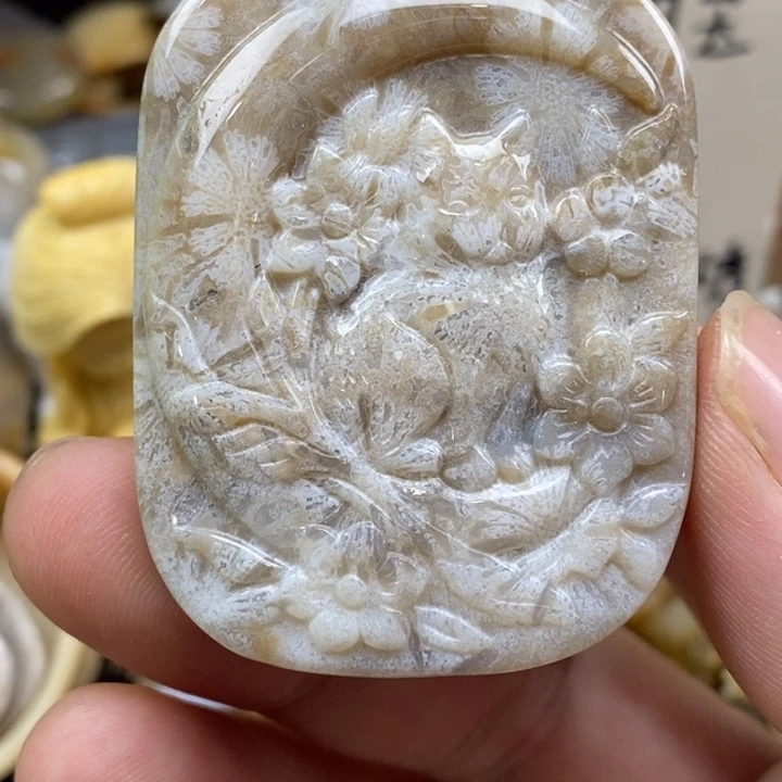 硅化珊瑚（珊瑚玉）未镶嵌颈饰