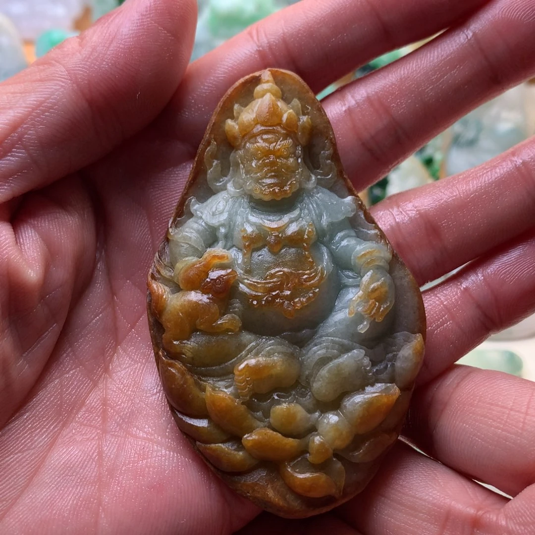 定制翡翠未镶嵌黄财神
