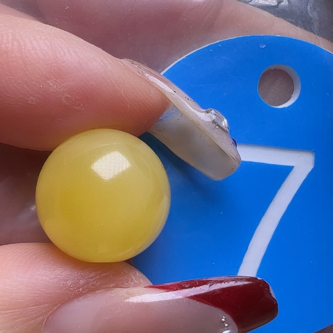 蜜蜡未镶嵌珠宝奇石12.8mm鸡油黄圆珠