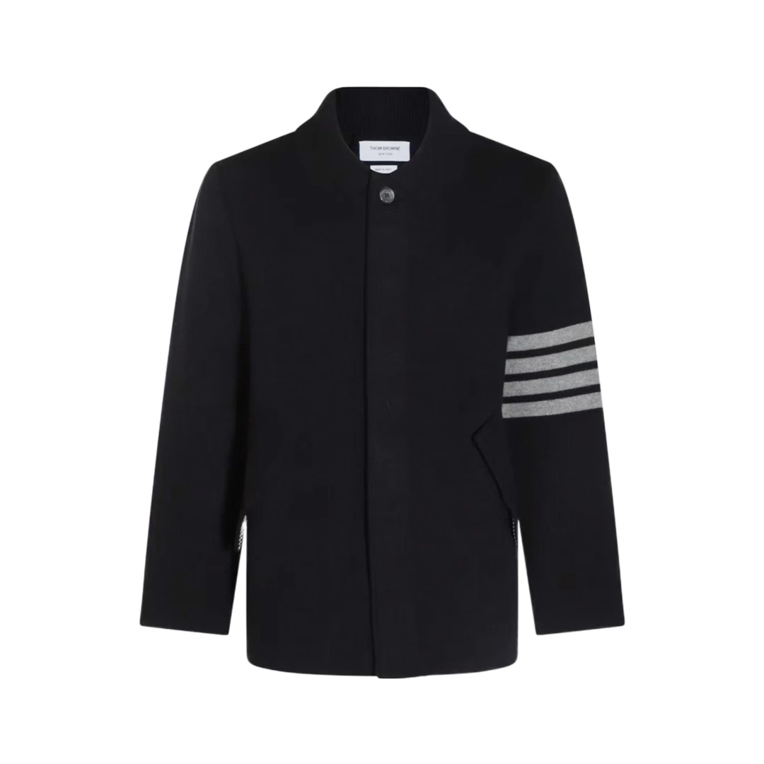 全新未使用 THOMBROWNE 翻领四条纹大衣/3码