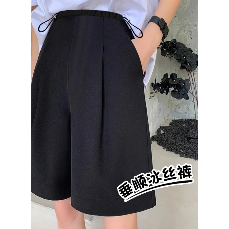 孕妇裤子2025夏季薄款黑色西装短裤小个子显瘦休闲直筒五分裤外穿