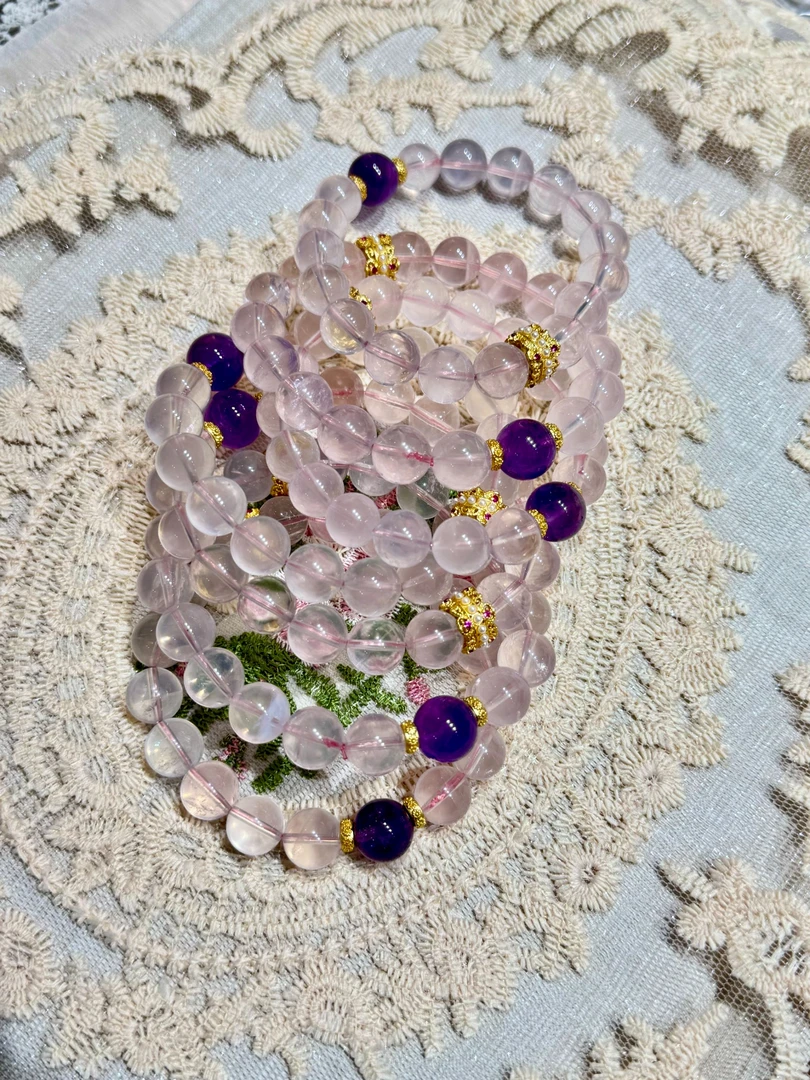 天然粉水晶手串 多样性发一 F05