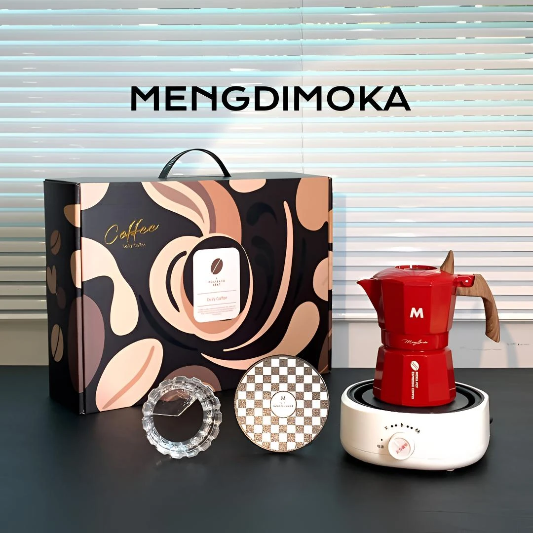 MENGDIMOKA四代双阀摩卡壶家用煮咖啡壶套装意式浓缩萃取咖啡器具