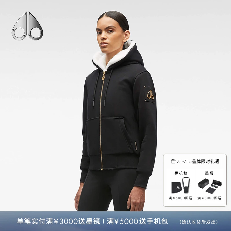 MOOSE KNUCKLES 女连帽外套加绒金标卫衣M32LS601G