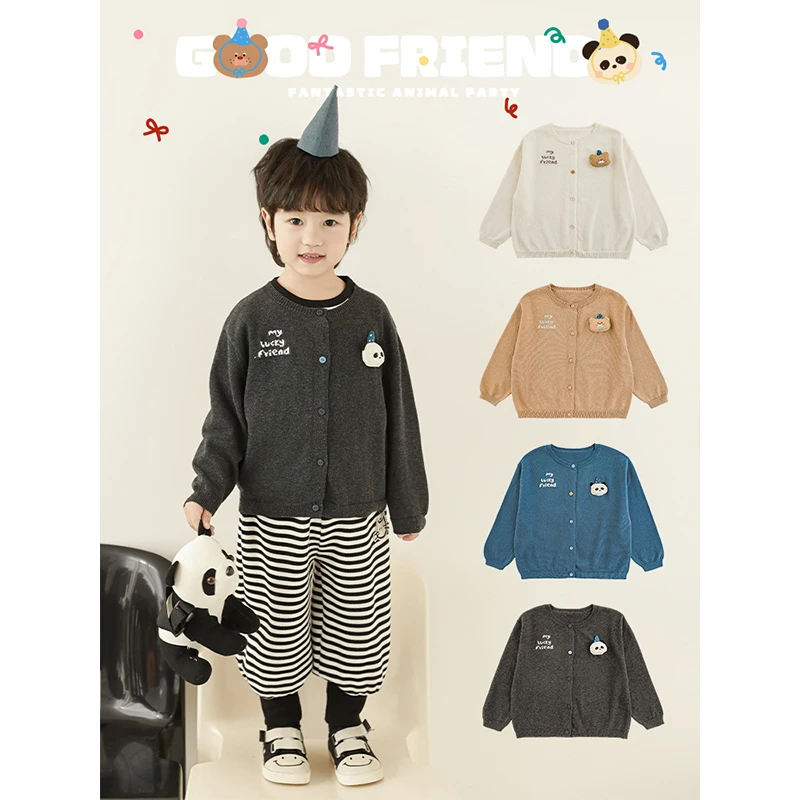 YOEHYAUL/幼悠春二波 原创插画定制玩偶100棉亲肤毛衣开衫 GN5132