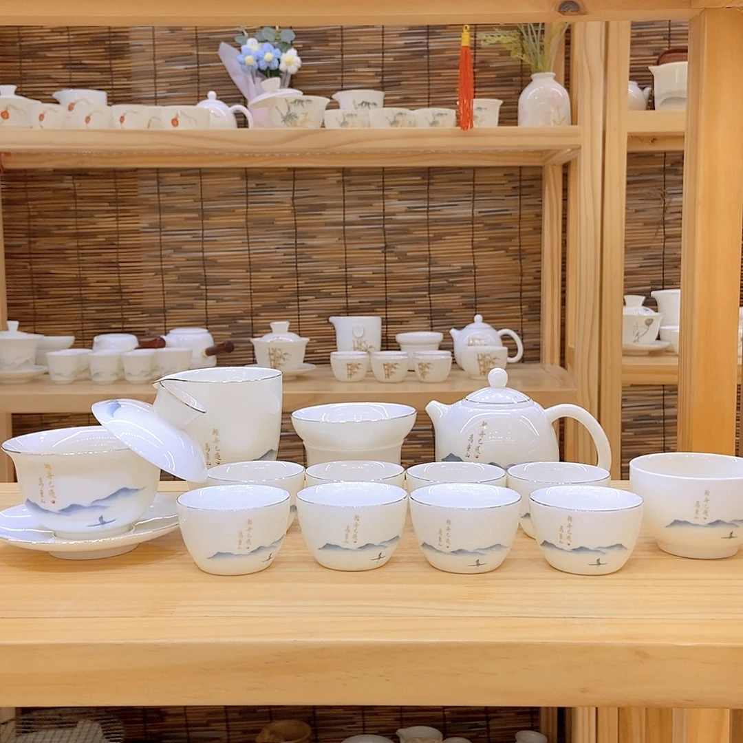 羊脂玉瓷茶具套装