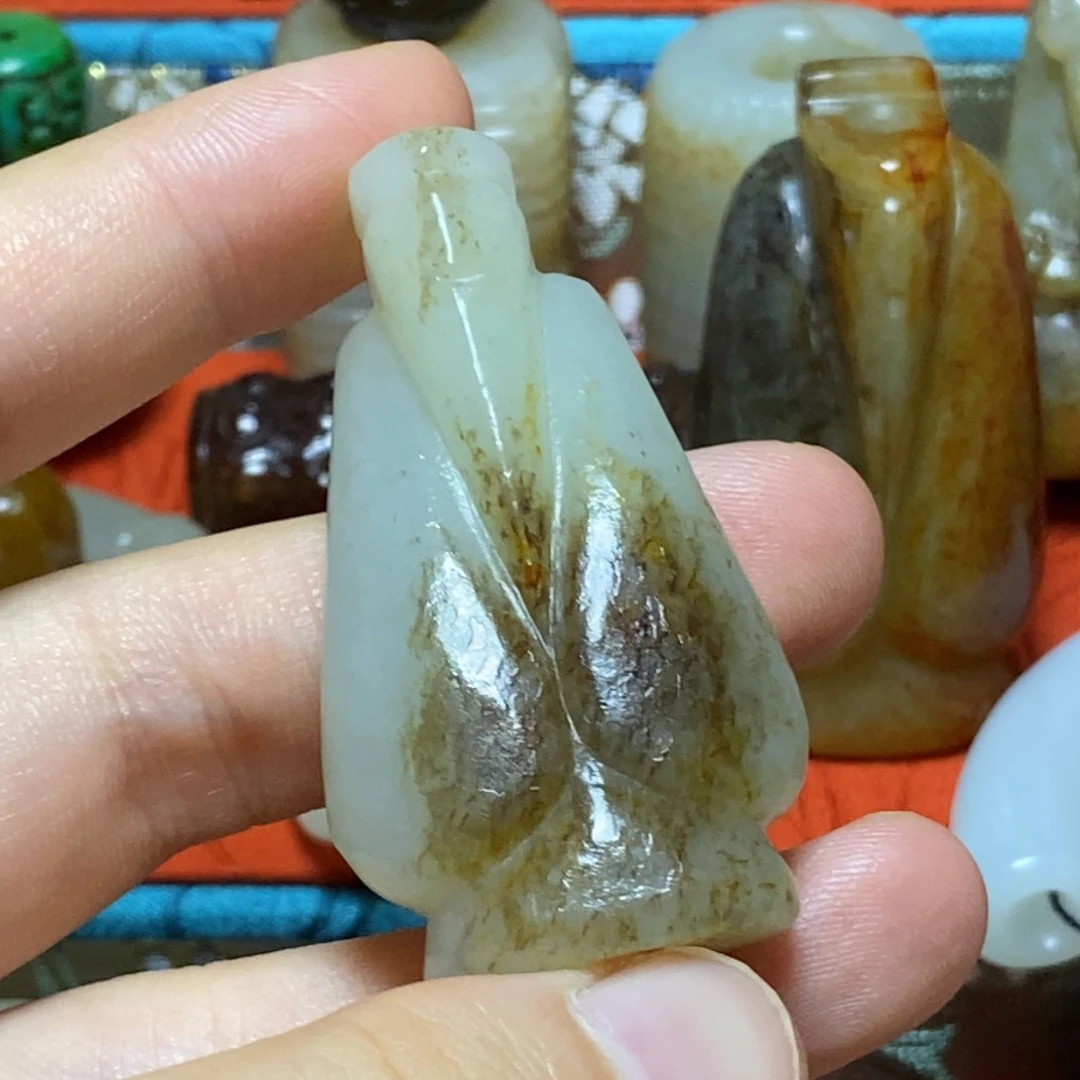 和田玉未镶嵌挂件安***3