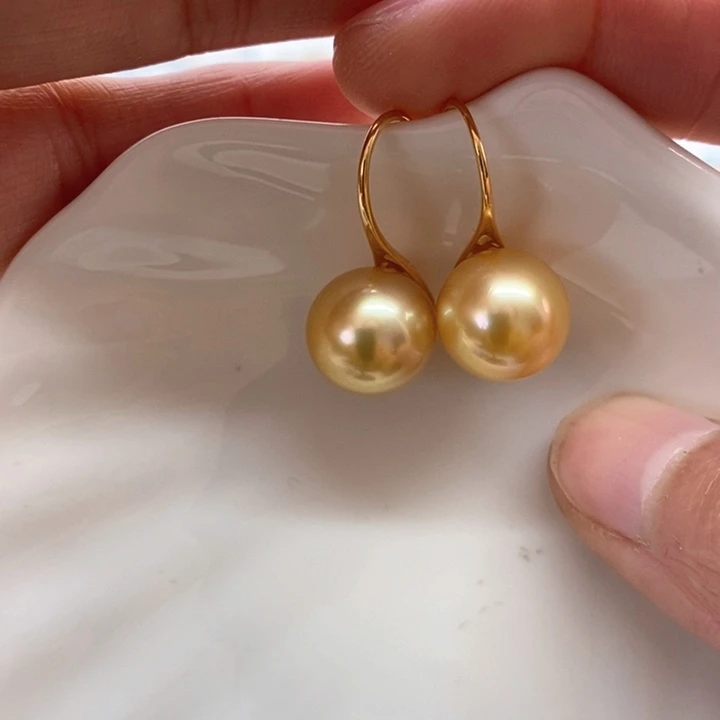 海水珍珠耳饰银S925镶嵌