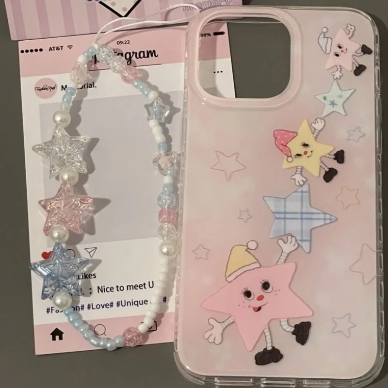 星星小人适用苹果华为vivo小米oppo女iphone15/16/14手机壳