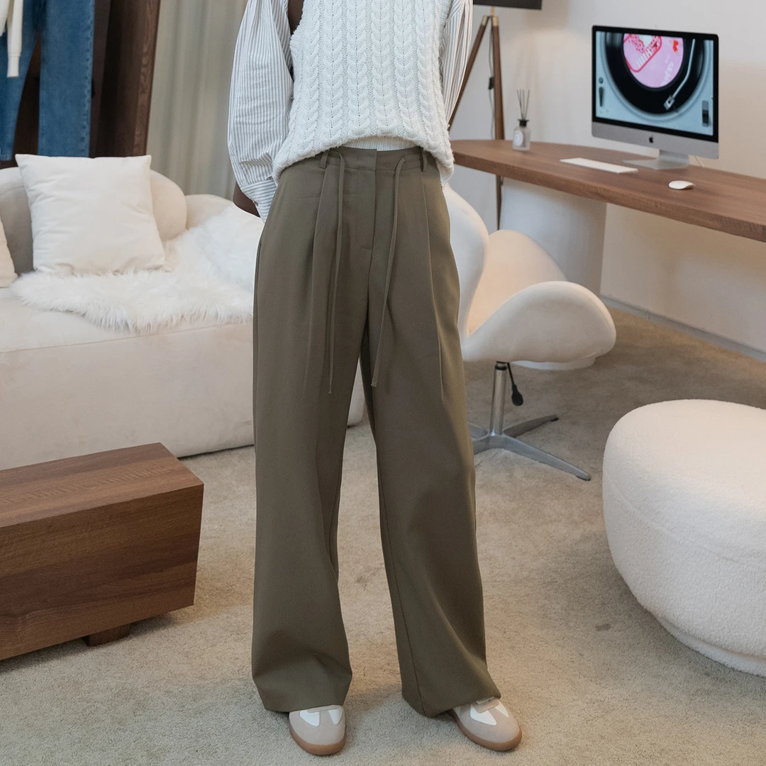 现货【枫糖黑茶】腰部抽绳休闲裤FS308X029