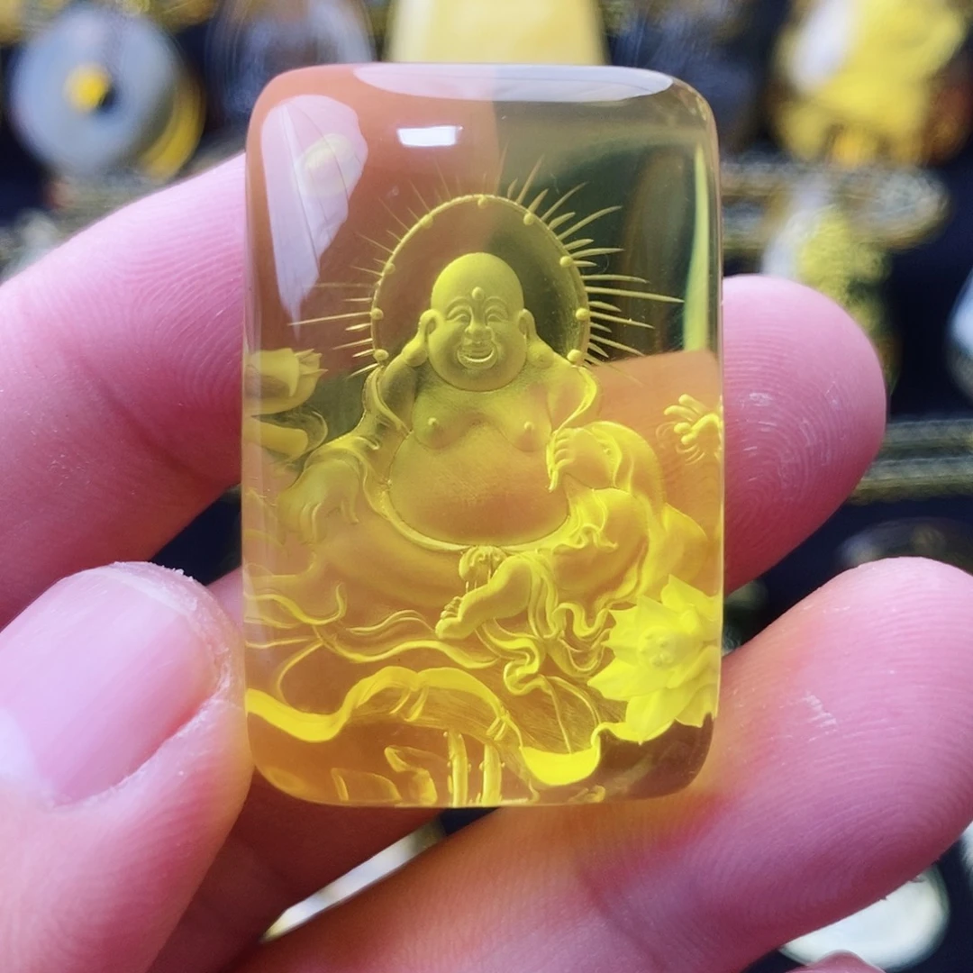 【闪购商品】金珀颈饰未镶嵌琥珀阴雕