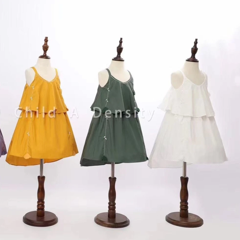 女童夏季小清新吊带纯色公主连衣裙夏季可爱儿童公主裙GQ-10383