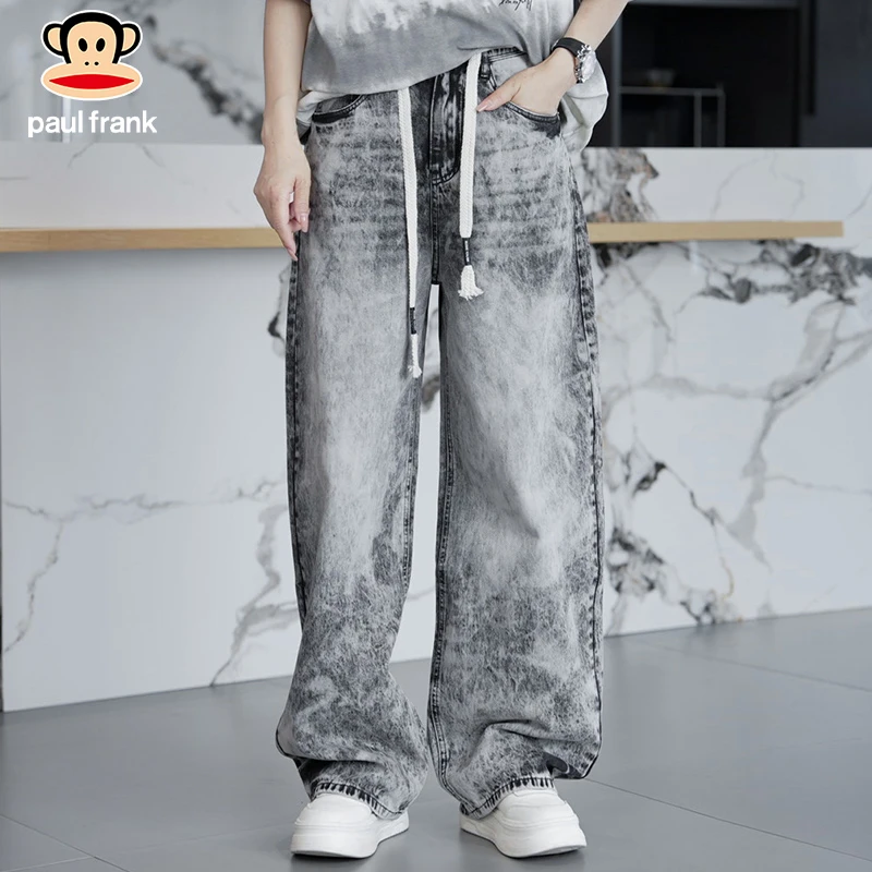 paul frank/大嘴猴2025春季新款牛仔裤时尚宽松百搭男士直筒潮流