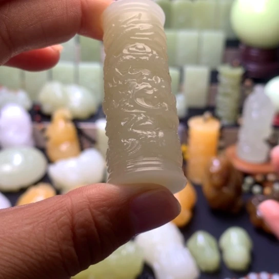 石材方解石手把件