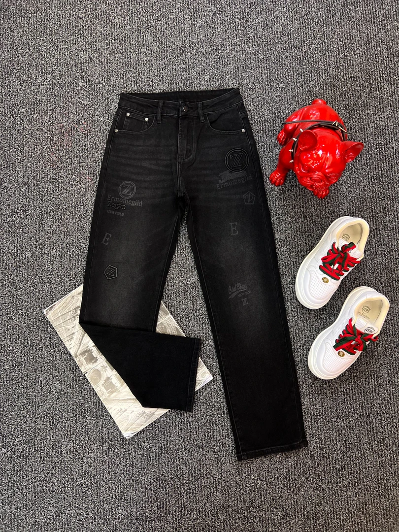 【JDKJ】潮品秋冬轻奢高端气质百搭休闲男士牛仔裤黑色直筒裤子K003