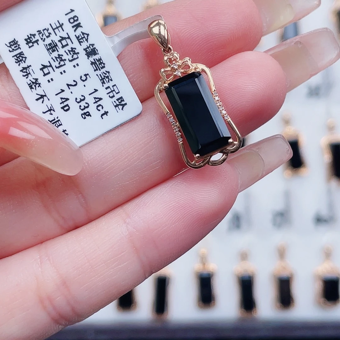 吊坠(不含链)碧玺18K金镶嵌