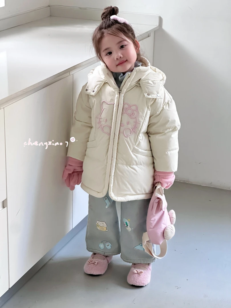 【年终大促】ins风KT包包连帽羽绒服女童