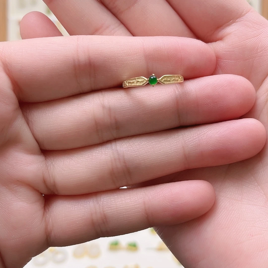 倚***风翡翠银S925镶嵌戒指