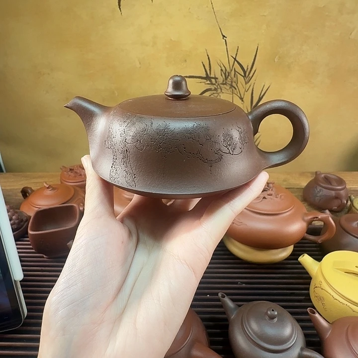紫砂茶壶国工蒋洁全手工底槽清曲壶200