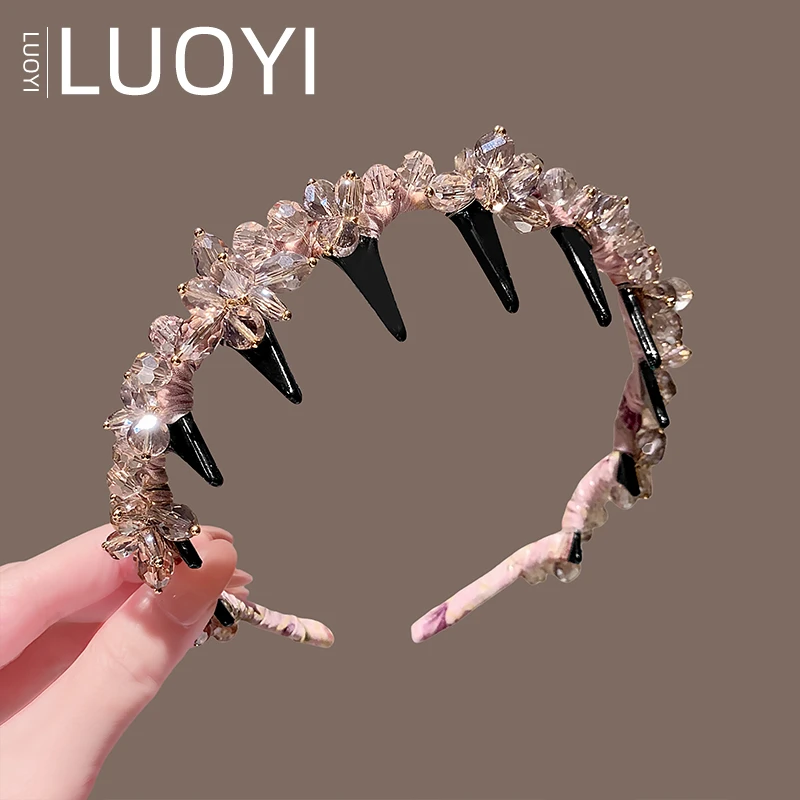 宽边气质女压发高颅顶发箍网红高端水晶洋气头箍高级感带齿发饰