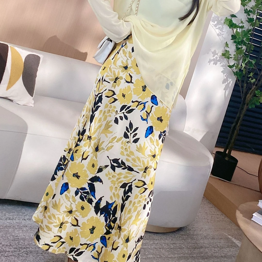 【小众花半裙】晕染时尚气质半身裙8823