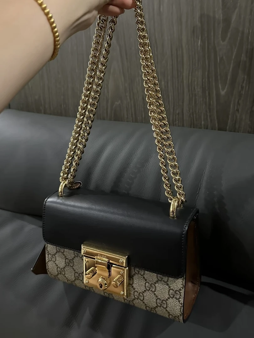 99新 GUCCI/古驰 padlock月光宝盒 黑盖/优品