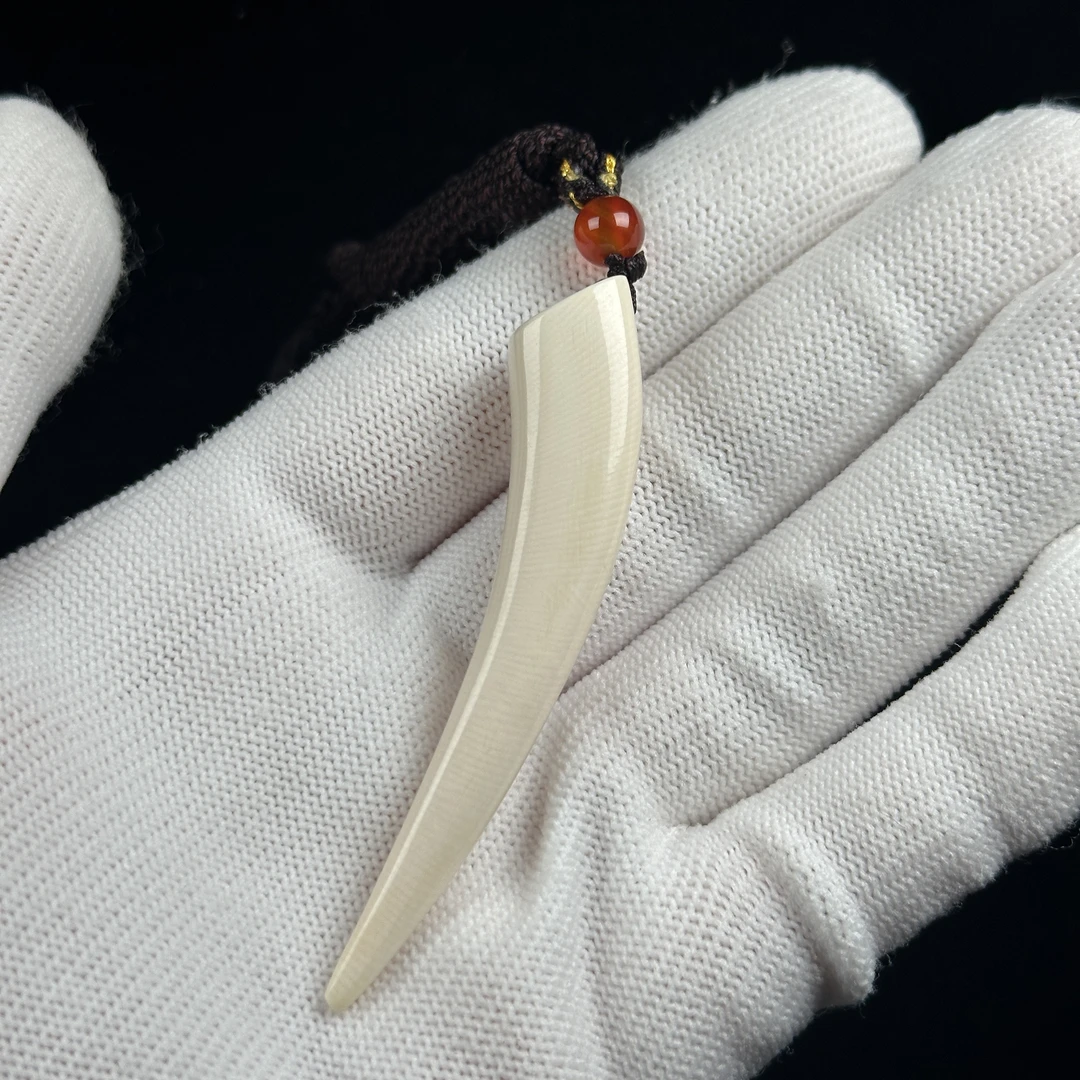 L3853天然猛犸牙 牙尖66.8mm支持鉴定 假一罚四