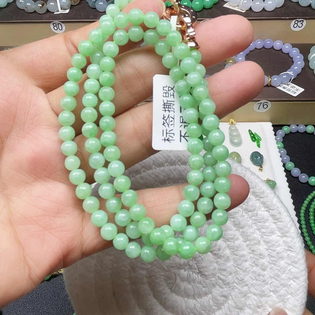 翡翠未镶嵌手链天然缅甸翡翠A货卡5.2