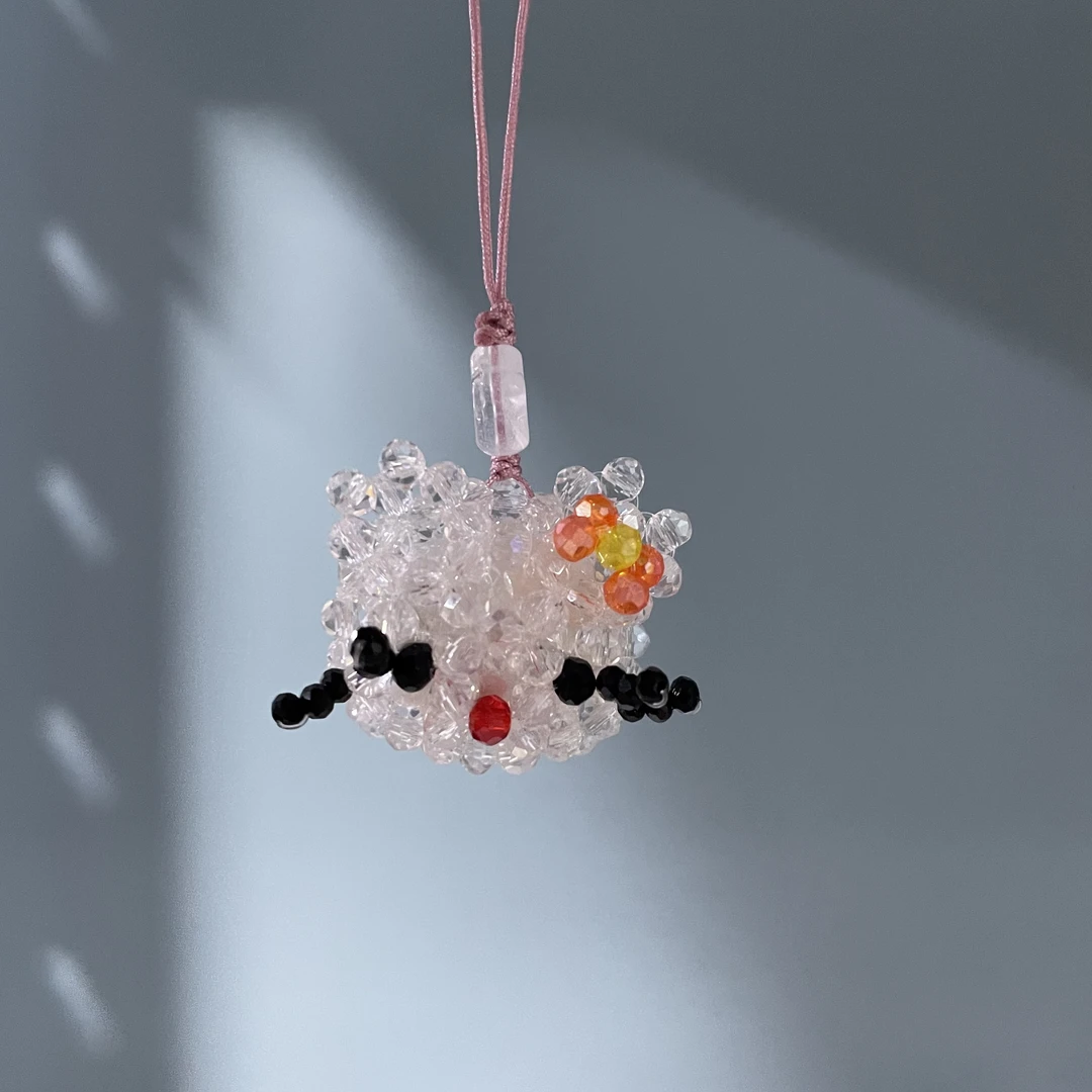 编织凯蒂猫款手机坠E978